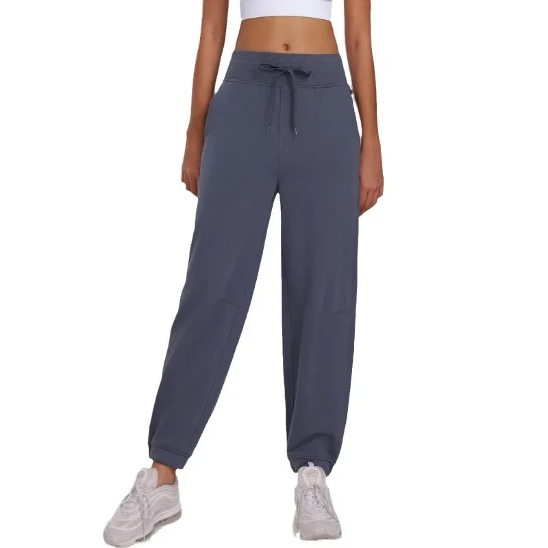 Women's Loose Fitness Sports Pants Drawstring Harlan Autumn Winter Running Casual Home Nine-point Pants Korean Version