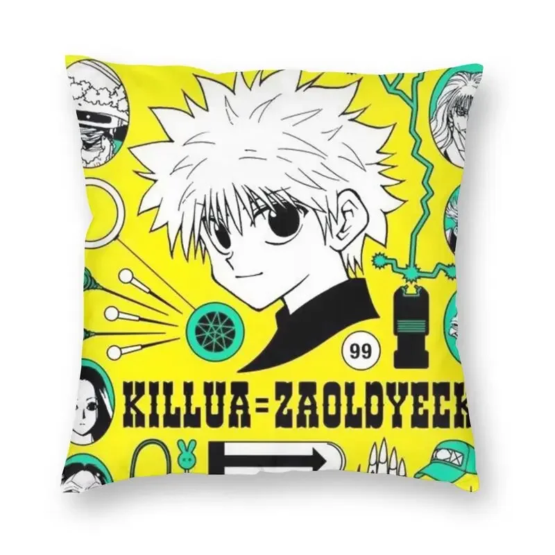 

Cool Killua Zoldyck Cushion Cover Anime Hunter X Hunter Floor Pillow Case for Living Room Fashion Pillowcase Decoration