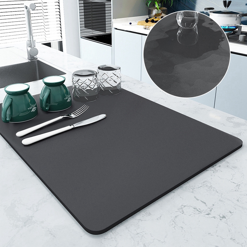 Absorbent Coffee Mats for kitchen Diatomite Mat Drain Pad Kitchen Dish Drying Rug  kitchen Rubber Mat Rug Alfombra ìê¸°ê±´ì¡°ë§¤í¸