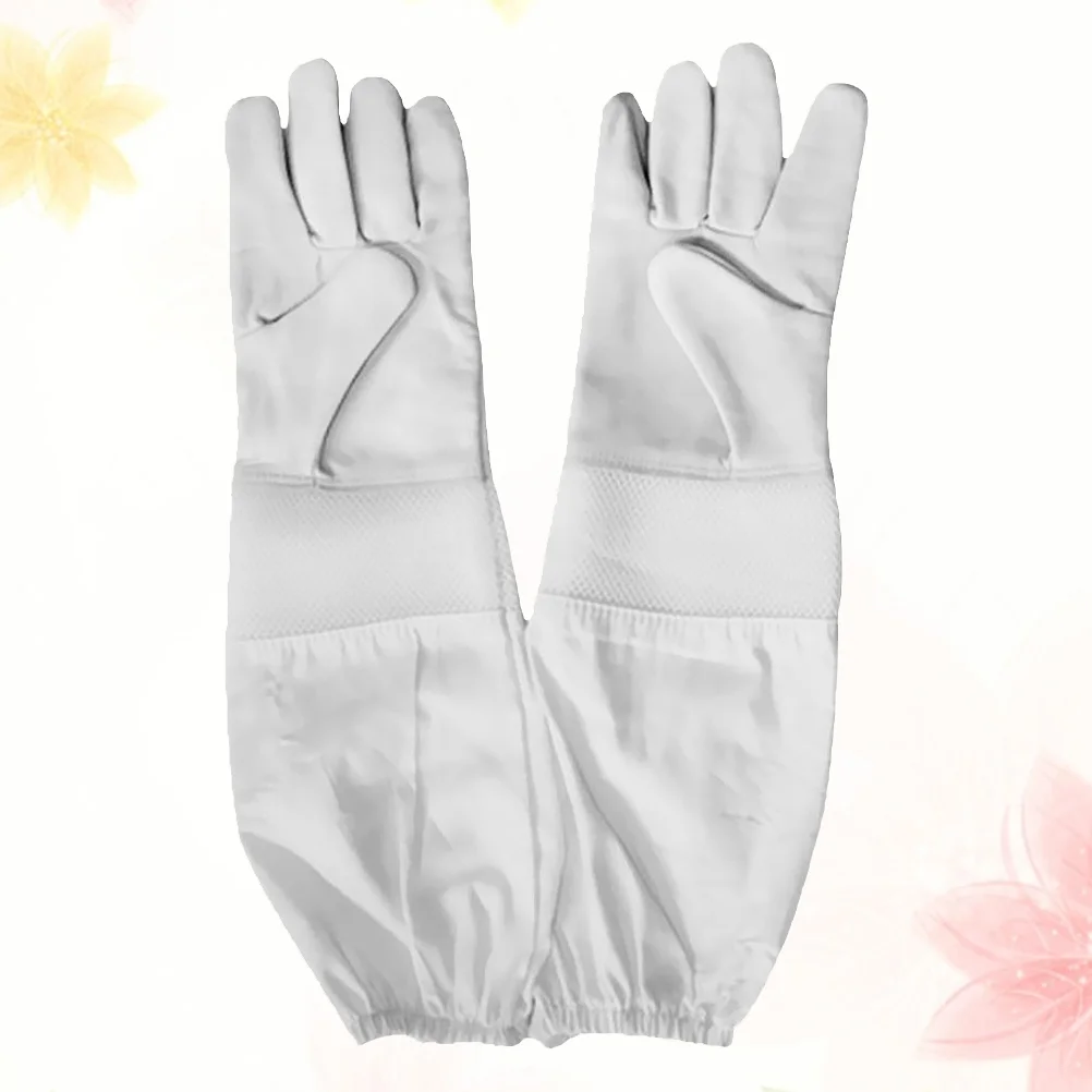 1 Pair Beekeeping Gloves Premium Goatskin Beekeeper's Glove Long Protective Gloves Size XL