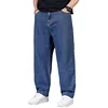 Spring Autumn Large Size Jeans Men Large Code Blue Grey Large Oversized The Elastic Big Men Pants 46 50 52 150KG 4