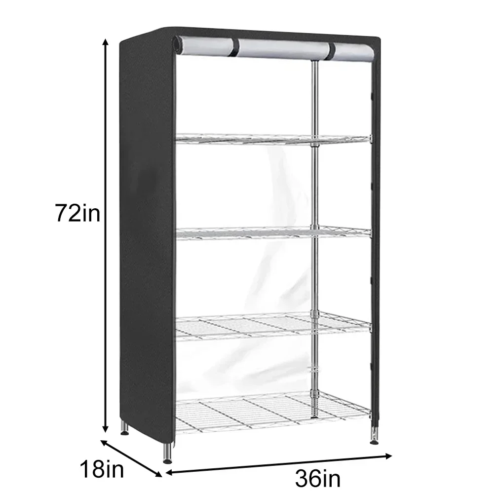 Waterproof Rack Storage Shelving Unit Dust Cover See Through Fits Racks 36"L X 18"W X 72"H Furniture Accessories