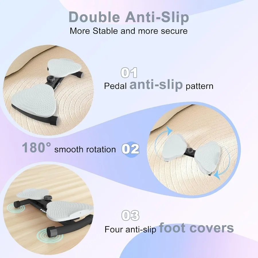 Waist Twister Ab Machine, 300 lbs Weight Capacity, Adjustable Ab Twister Board with Foot Massage for Belly Fat Loss, Noiseless H