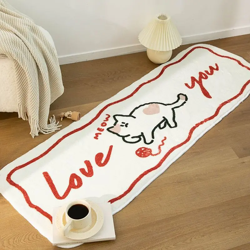 

Imitation cashmere carpet, simple living room, cute and irregular cat bed edge carpet, line carpet