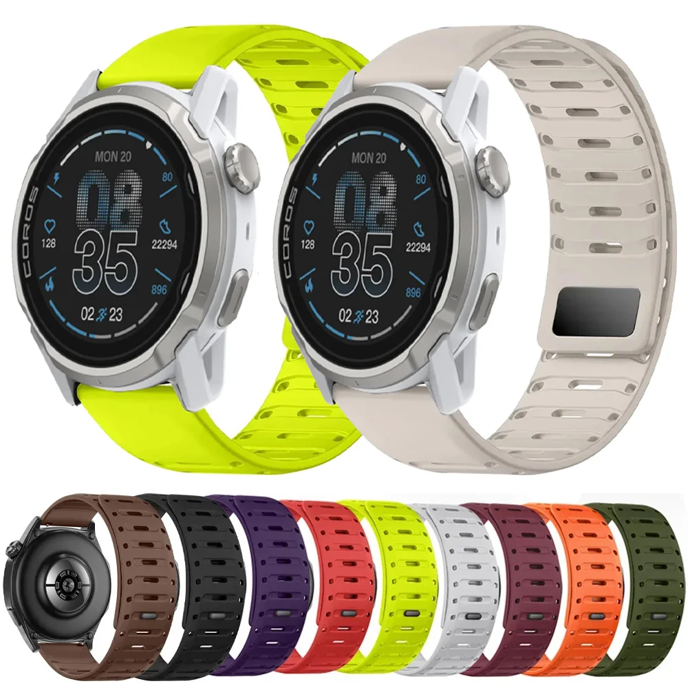 Enhanced Sports Silicone Watch Strap with Magnetic Buckle - 22mm
