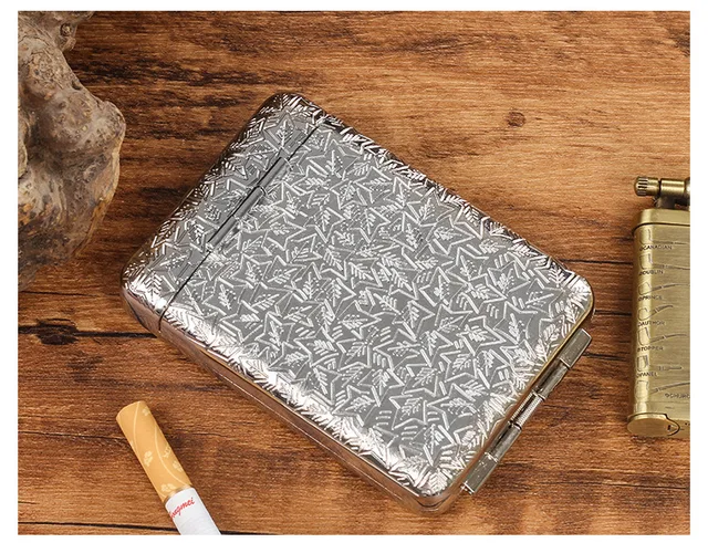 CHICIRIS Metal Cigarette Case, Double Sided Vintage Cigarette Holder Case  Etched Pocket Holder for 1…See more CHICIRIS Metal Cigarette Case, Double