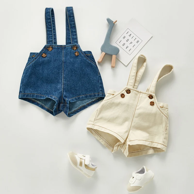 Autumn Toddler Baby Boys Cowboy Romper  Baby Boys Girls Solid Color Denim Romper Sleeveless Baby Denim Jumpsuit Pocket Bodysuit 2