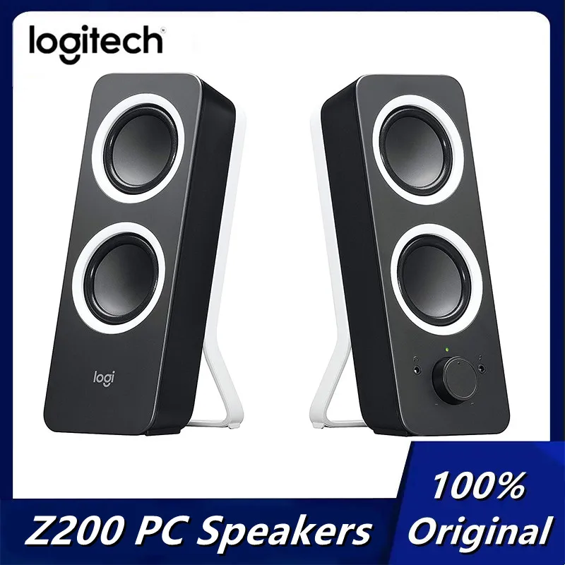 

Logitech Z200 Computer Speakers Stereo Sound 2 x 3.5mm Inputs Headphone Jack Adjustable Bass PC Speakers For PC/TV/Smartphone