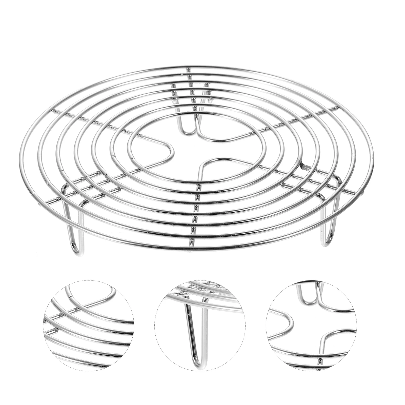 

Stainless Steel Steamer Egg Storage Rack Multi-Purpose Round Cooling Rack For Steaming