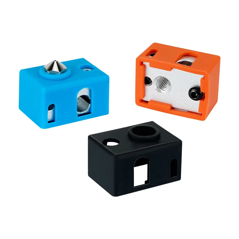 3pcs E3D V6 PT100 가열 블록 실리콘 양말 커버 PT100 V6 열 블록 따뜻한 유지 커버 3D 프린터 부품 보호 양말
