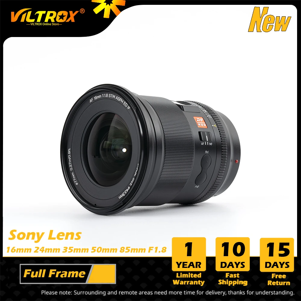 Viltrox 16Mm 24Mm 35Mm 50Mm 85Mm F1.8 Full Frame Sony E Lens Grande Apertura Ultra Grandangolare Messa A Fuoco Automatica Sony E Mount Obiettivo Della