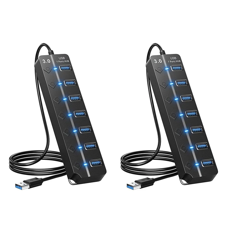 

2 шт., USB-разветвитель с 7 USB-портами
