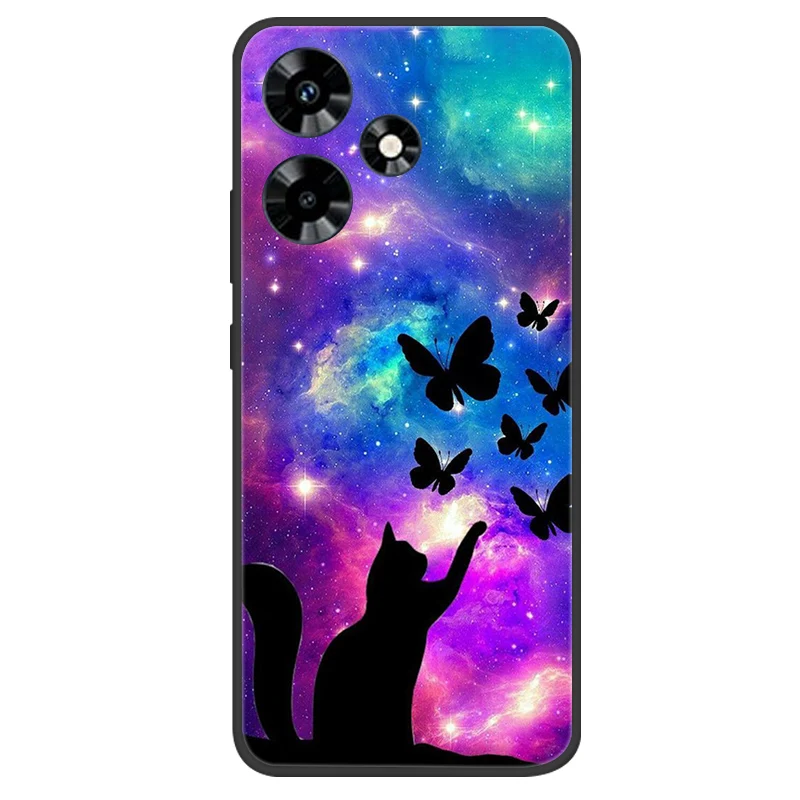 Elegant Black Silicone Butterfly Phone Cover - Soft Protective Bumper Case