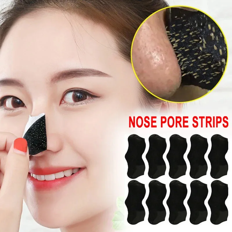 4-96pcs Bamboo Charcoal Blackhead Removing Facial Mask, Blackhead Spots, Nose Patch Cleanser, Nose Pores, Deep Cleaning Strip
