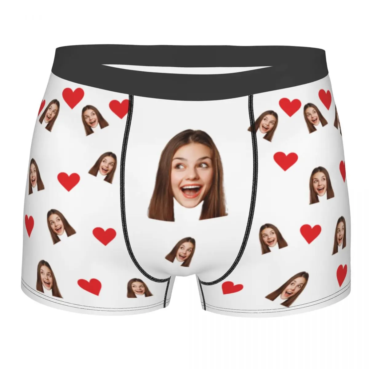 

Valentine's Day Gifts Custom Funny Boxer Briefs with Wife's Face Customized Print Underwear for Men Boyfriend For Husband
