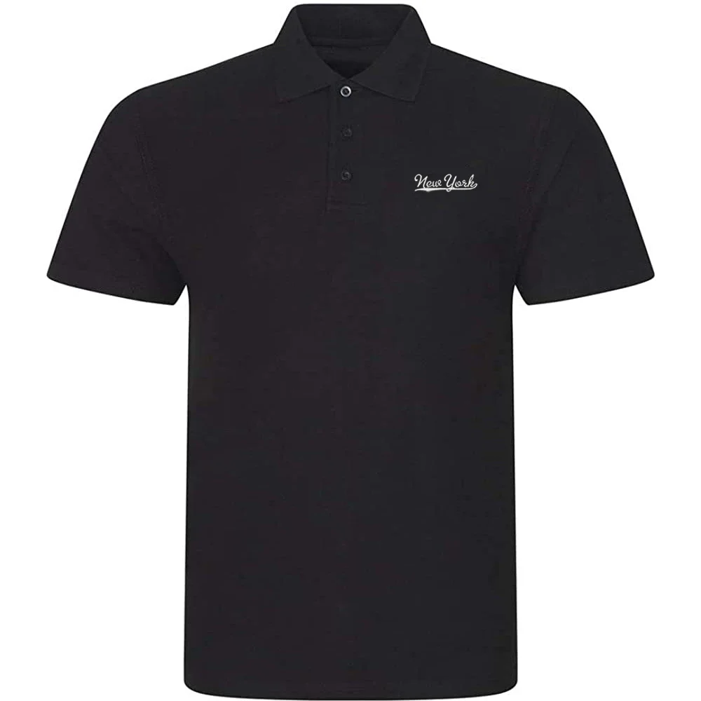 Lyprerazy Men's Casual Polo Shirt New York-NY Embroidered Short Sleeve Golf Polo-Shirt
