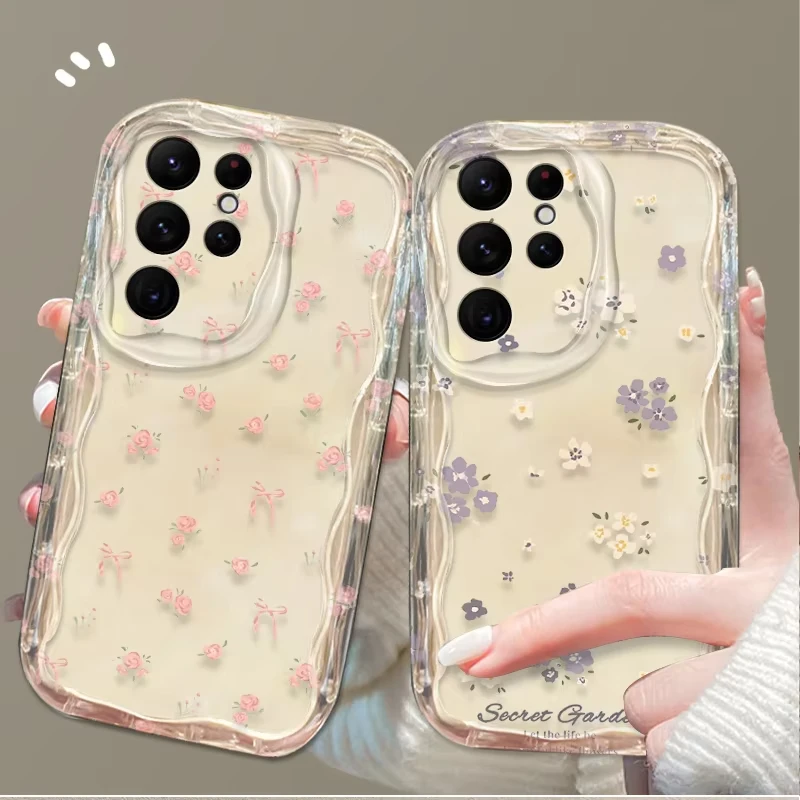 Elegant Rose Wave Floral Phone Case Cover