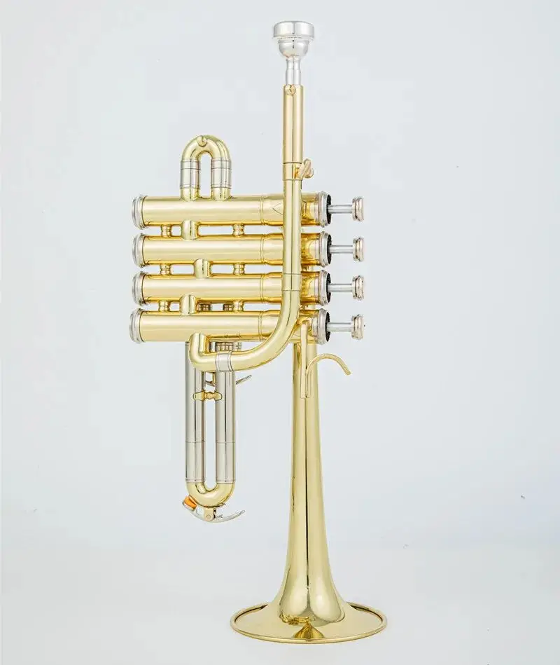 Professional High trumpet Bb Piccolo Trumpet Brass Gold Silver Lacquer Surface Trumpet High Quality Monel Piston