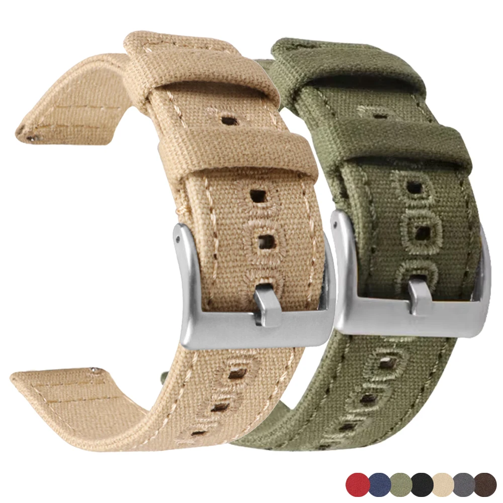 Quick Release Geflochtenes Canvas Armband für Huawei 18mm 20mm 22mm Männer Frauen Armband für Samsung Galaxy Uhr 7/6/5/4/3 Armband