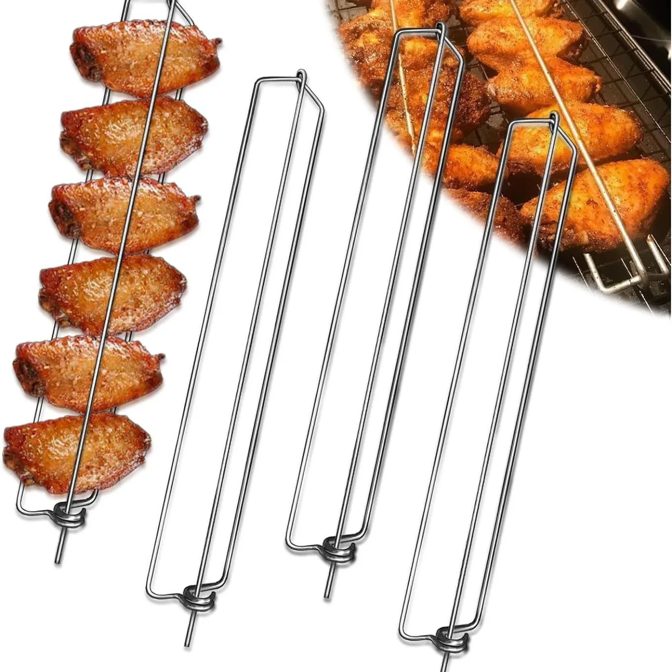 Wingrailsgrilling Outdoor Barbecue Fork 3Pcs for Chicken Wing Grill BBQ
