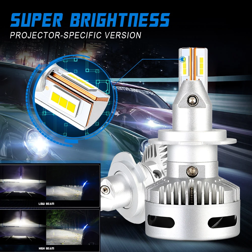 NOVSIGHT 2PCS Car Projector Headlight H7 Led H7 H11 9005/9006 9012 D5 D2/D4 D1/D3/D8 90W 12000LM