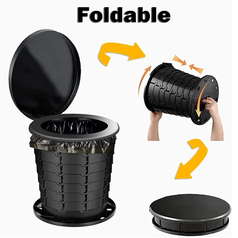 1Set Portable Toilet For Adults Kids Outdoor Camping Potty And Emergency Mini Toilet Plastic
