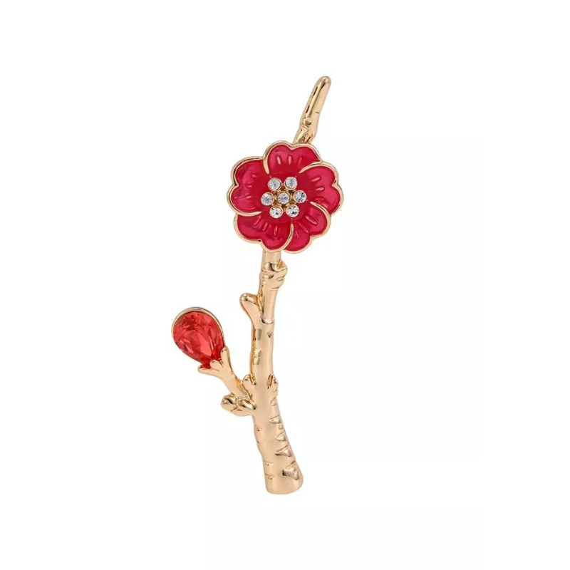 broche épingle bronze cabochon fleurs de pruniers 25mm