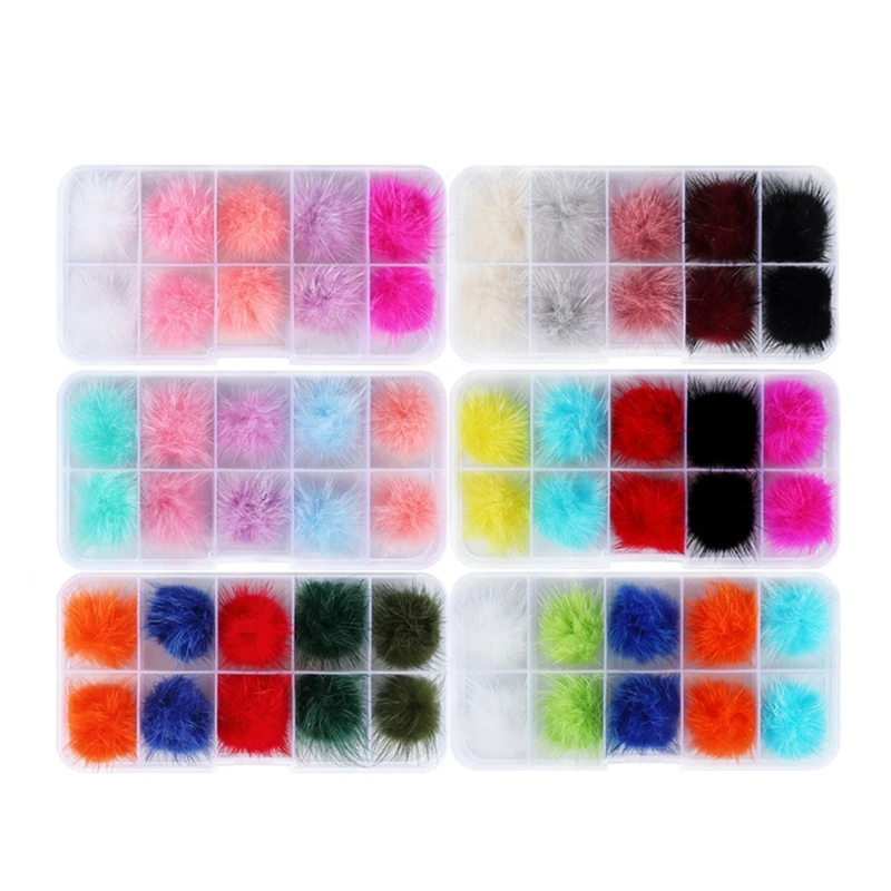 

Pom Pom Detachable Art Pom Balls 3D Soft Pom Fur Balls for Nail Design Manicure Tip Jewelry Decor