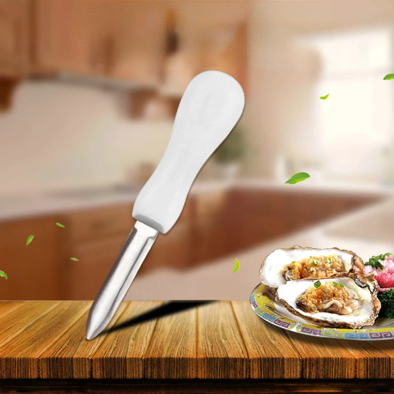 Description Picture 4 of item1Pc Practical Oyster Knife Seafood Scallop Shell Shucking Opener Knives Kitchen Oysters Tools Black and White