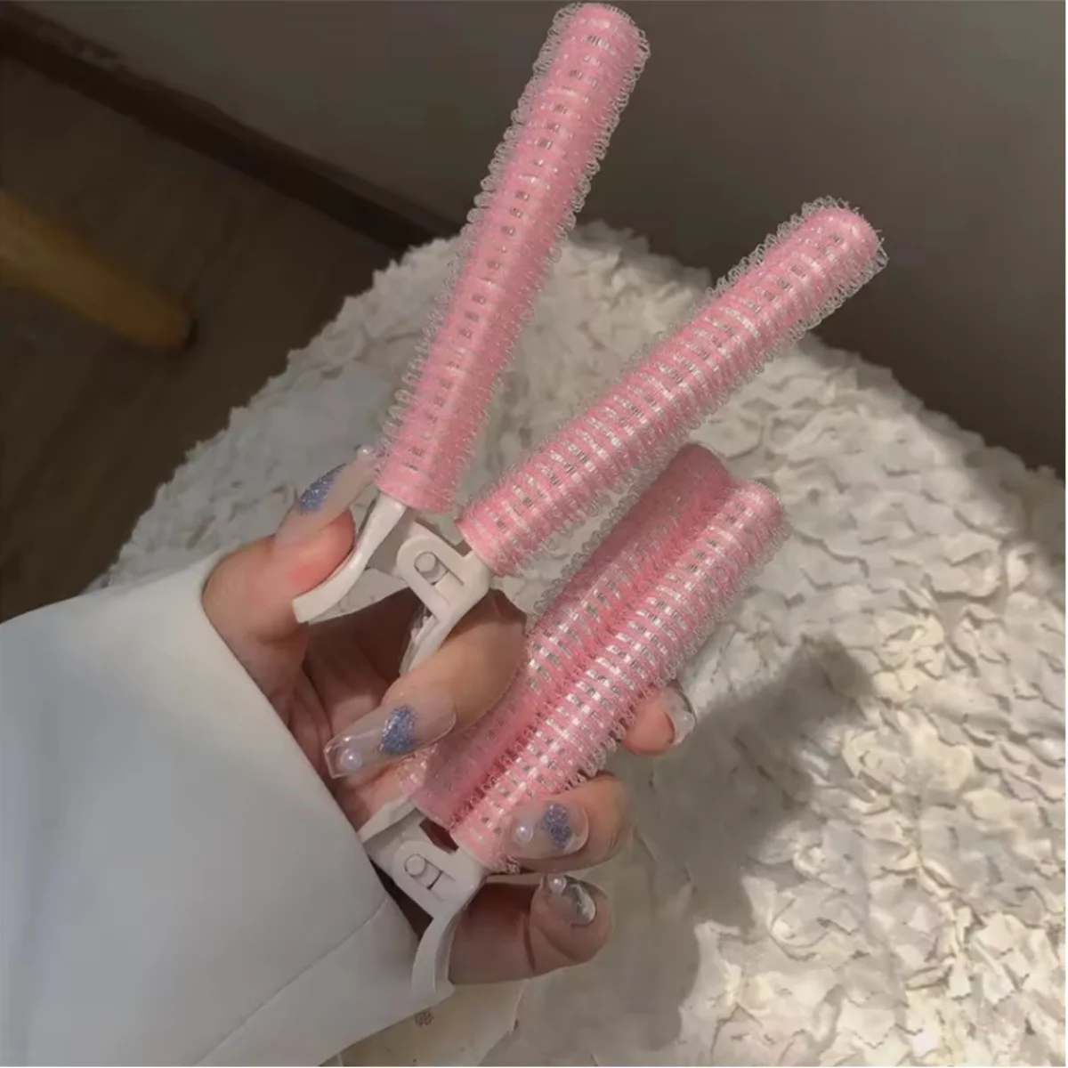 1-6개입 앞머리 헤어 클립, 푹신한 헤어 클립, 간편 헤어 스타일링 컬링 배럴, 휴대용 한국식 볼륨업 헤어 클립, 헤어 롤러