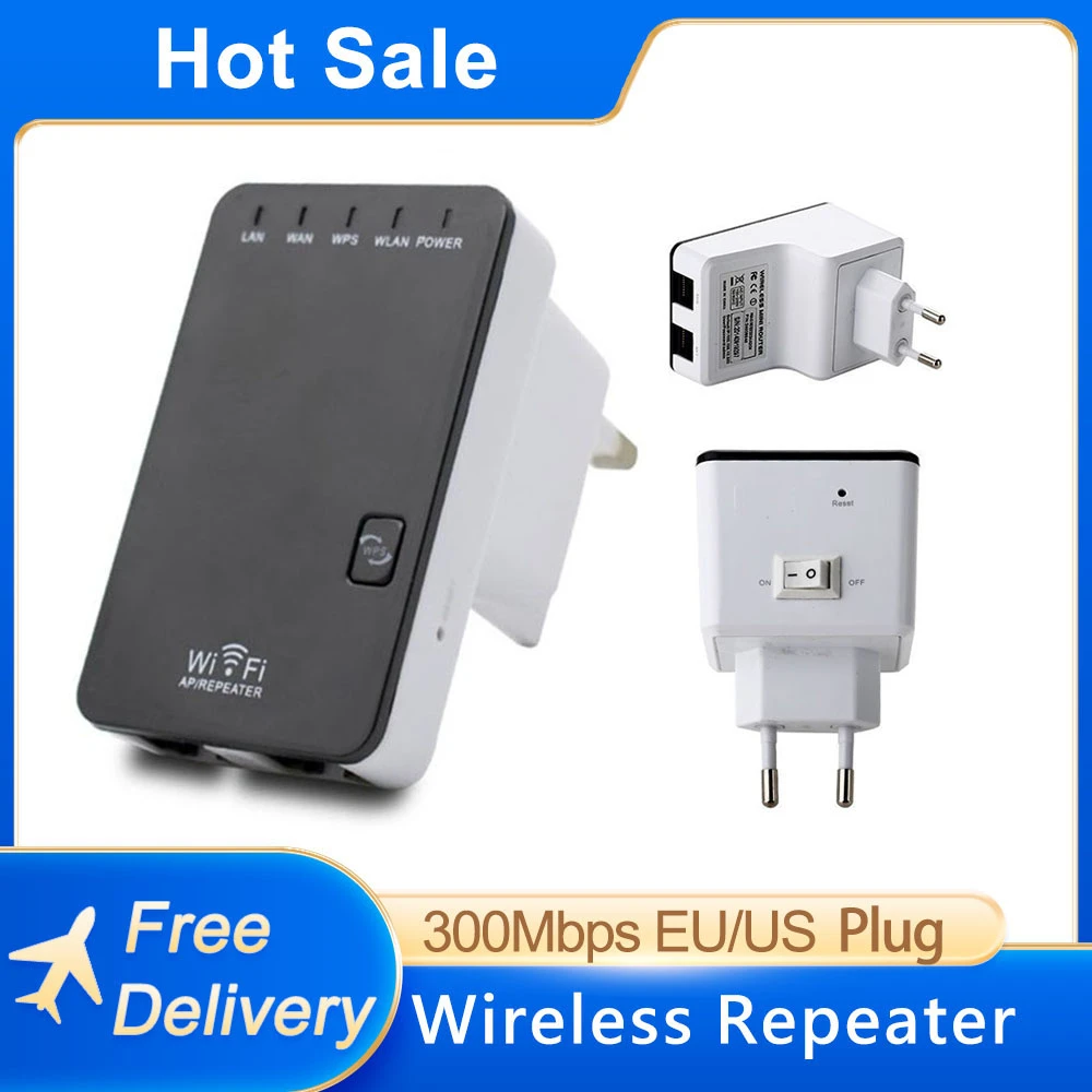 Wireless Repeater 300Mbps Powerline Network Adapter Router Client