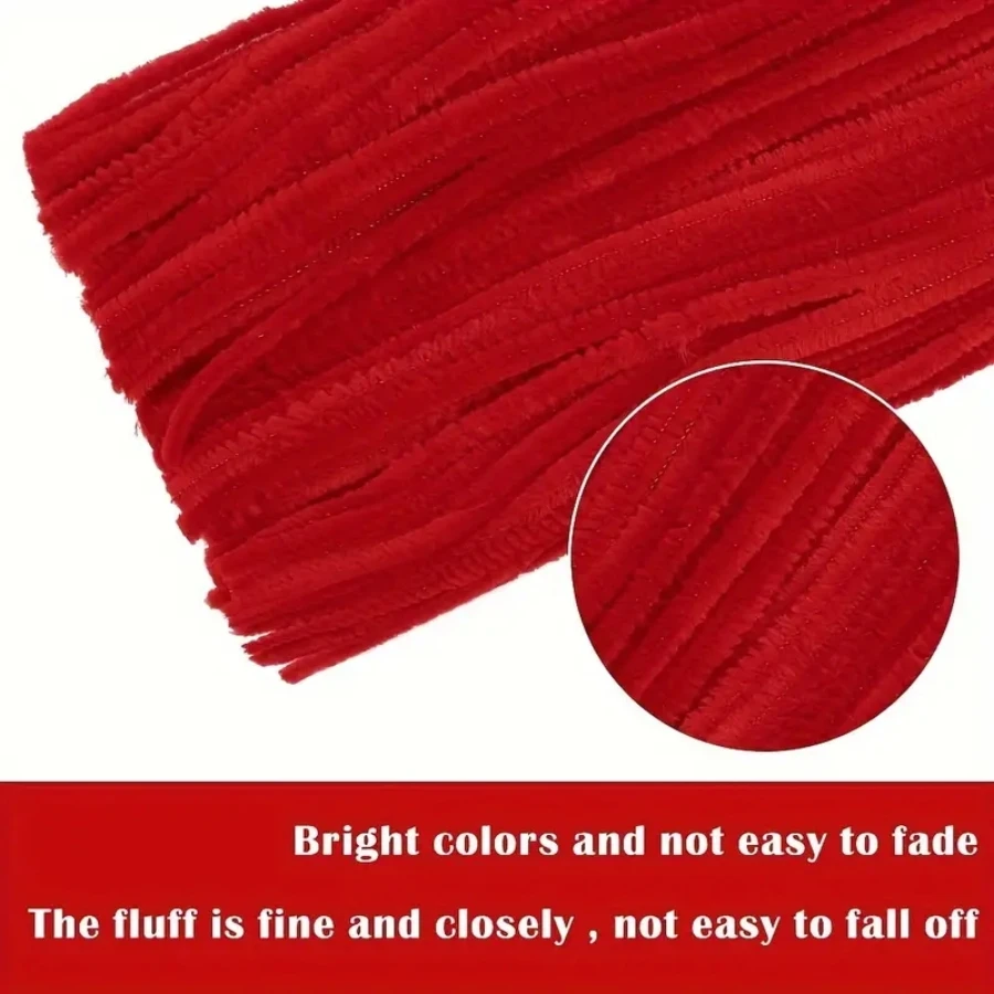 300pcs Pipe Cleaners 30cm/11.8ins Pipe Cleaners Red Crafts Cleaner Crafts Art and Craft Supplies