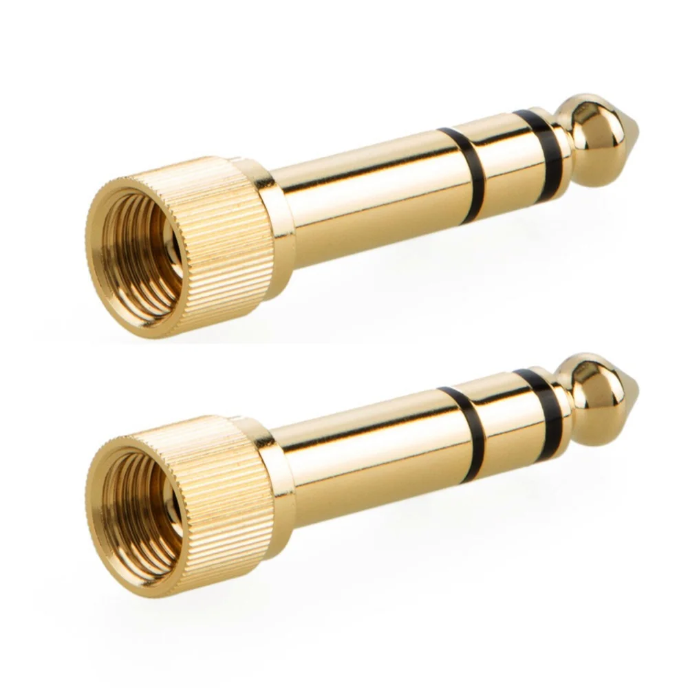 5 Packs Adapter 1/4 6.35mm Male to 3.5mm Female 1/8 Gold Plated Jack for Speaker Headphones Guitar Digital Piano Amplifier