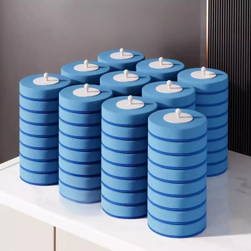 Porta scopino da appendere alla parete e testa in spugna di ricambio usa e getta con agente di pulizia (aroma di lavanda limone oceano) spazzola di pulizia in plastica (spazzole per WC