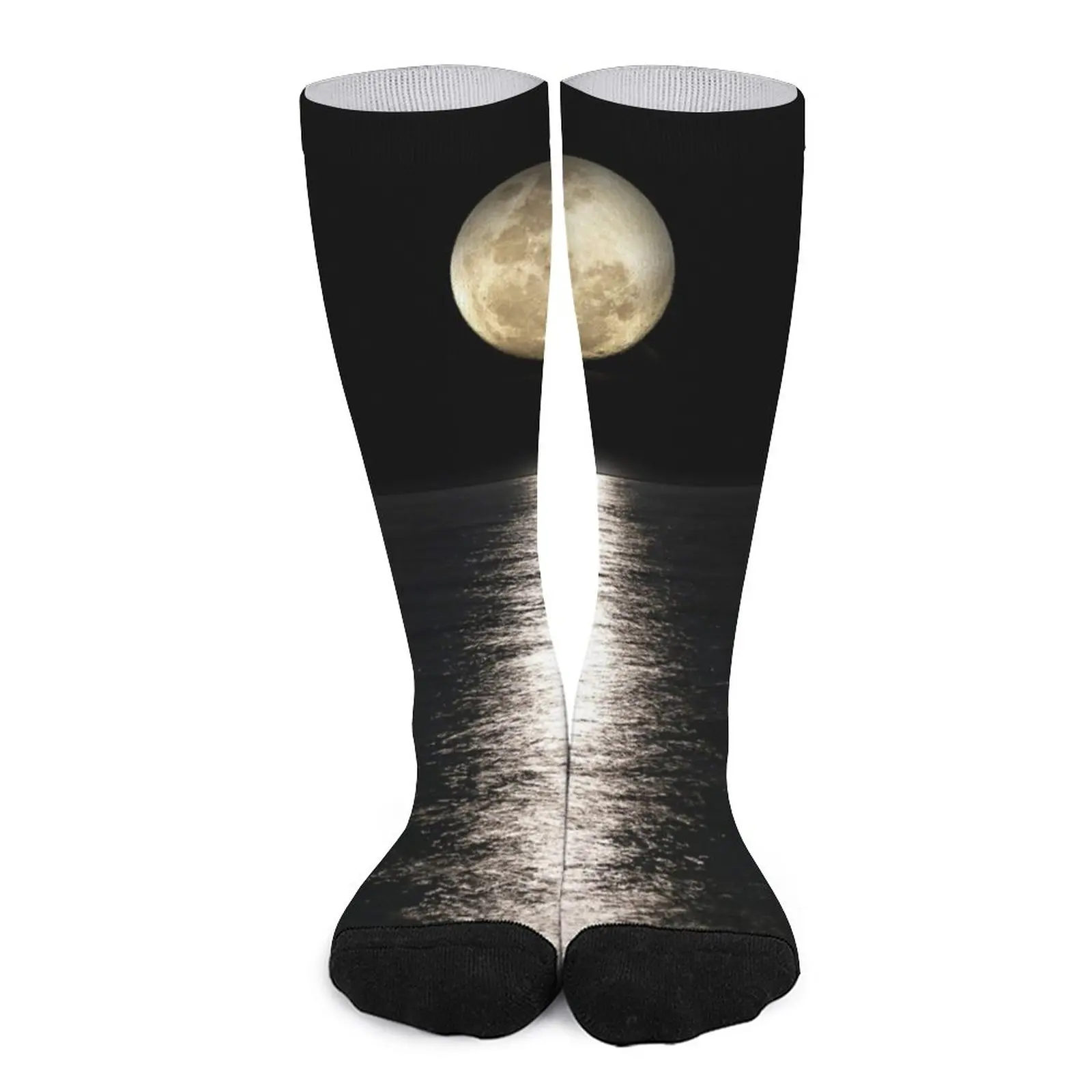 Beautiful Full moon lake reflection - bestseller Socks shoes Men cycling socks Argentina a day at the lake fishing socks