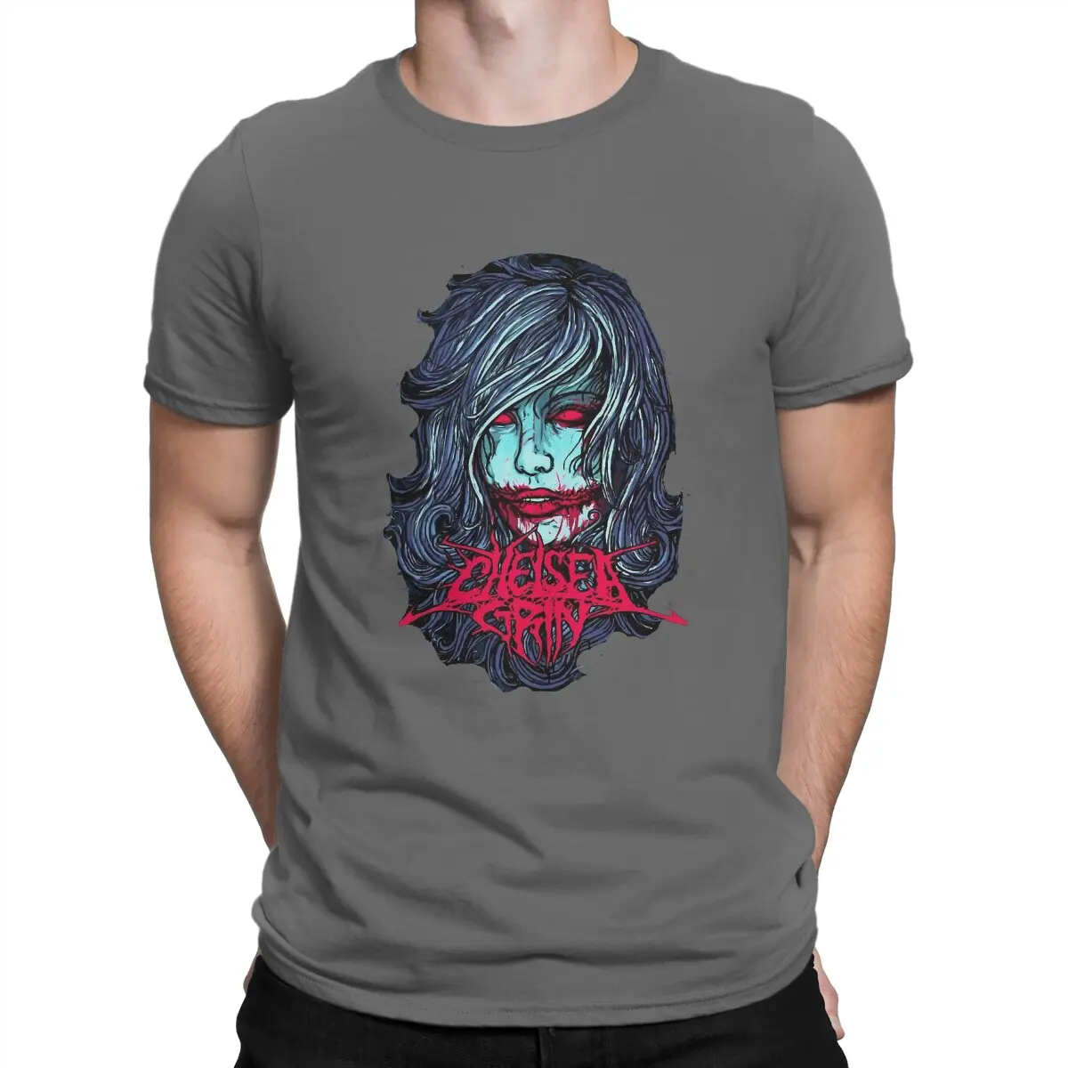 thumbnail image 1 of Camiseta de hombre "Girl Of The Blues" Chelsea Grin, algodón puro, divertida, manga corta, cuello redondo, nueva llegada., 1 of 7