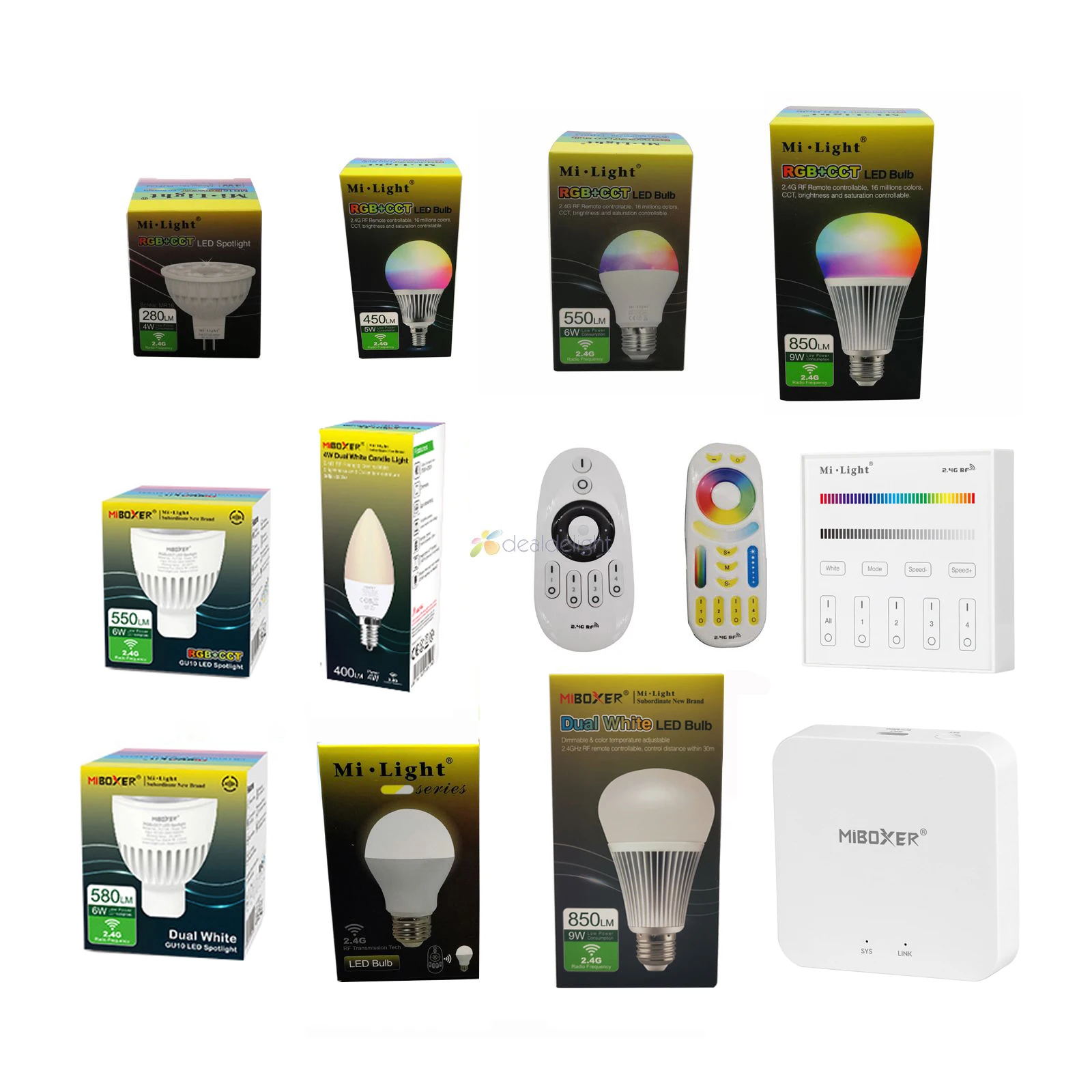 Miboxer 2.4G Led Bulb MR16 GU10 E14 E27 Led Lamp 4W 5W 6W 9W 12W CCT RGB+CCT Led Lamp Wireless Wifi Remote control Milight miboxer downlight spotlight dimmable led rgb cct 6w 9w 12w 15w 18w 25w