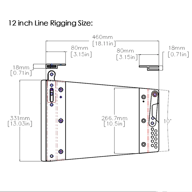 MW Audio 12" Aluminium Line Array Rigging-Kit, 4-Punkt-Hardware für professionelle Bühnenlautsprechersysteme – Detail 1