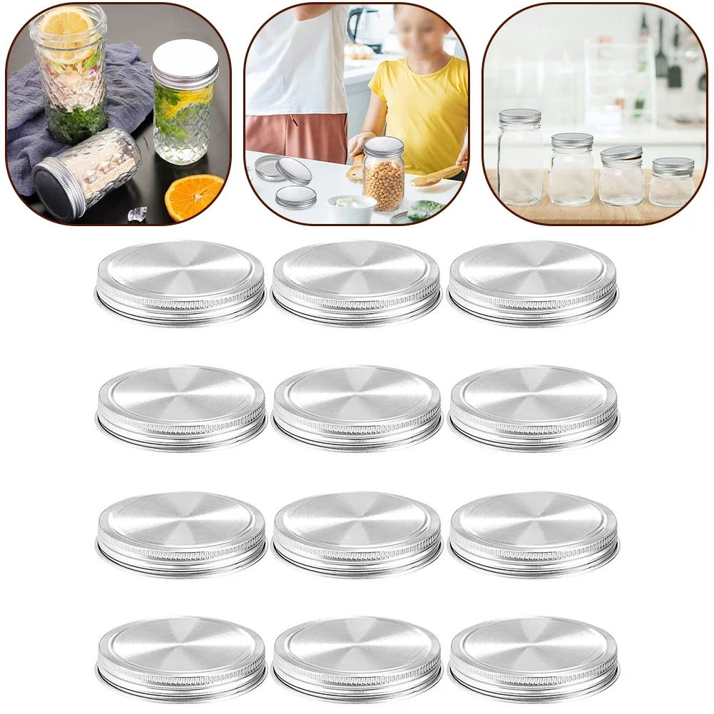 12PCS Canning Lids For Ball Reusable Metal Reusable Universal Jar Lids Wide Mouth Regular Mouth Leak-Proof Seal Lid For Canning