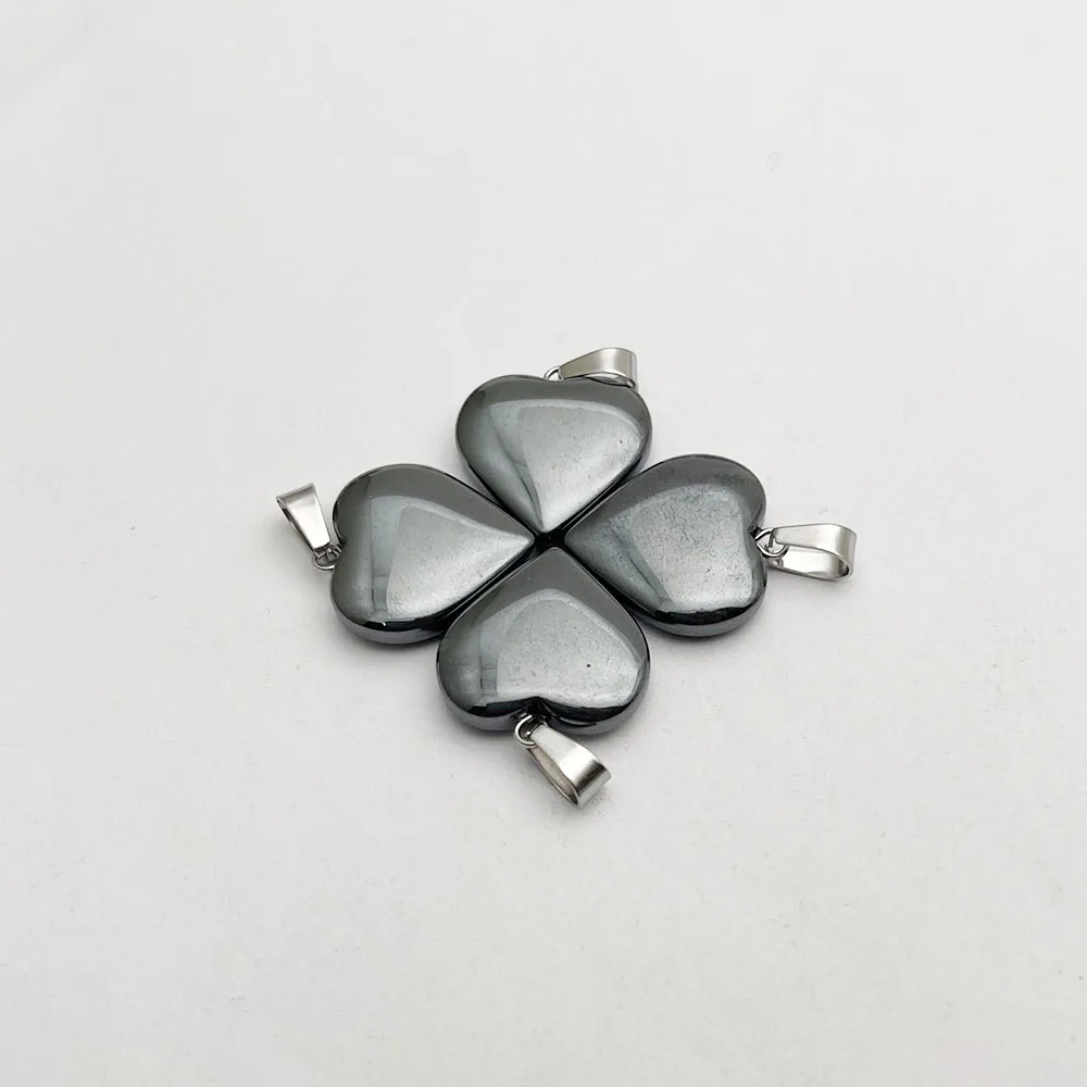 fashion new Good quality Natural Hematite gem Stone heart Pendant necklace Jewelry Making Charm accessories Gift 4