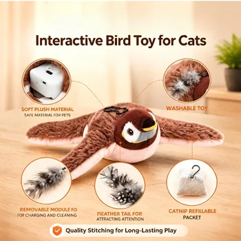 Rechargeable Flapping Bird Cat Toy 1