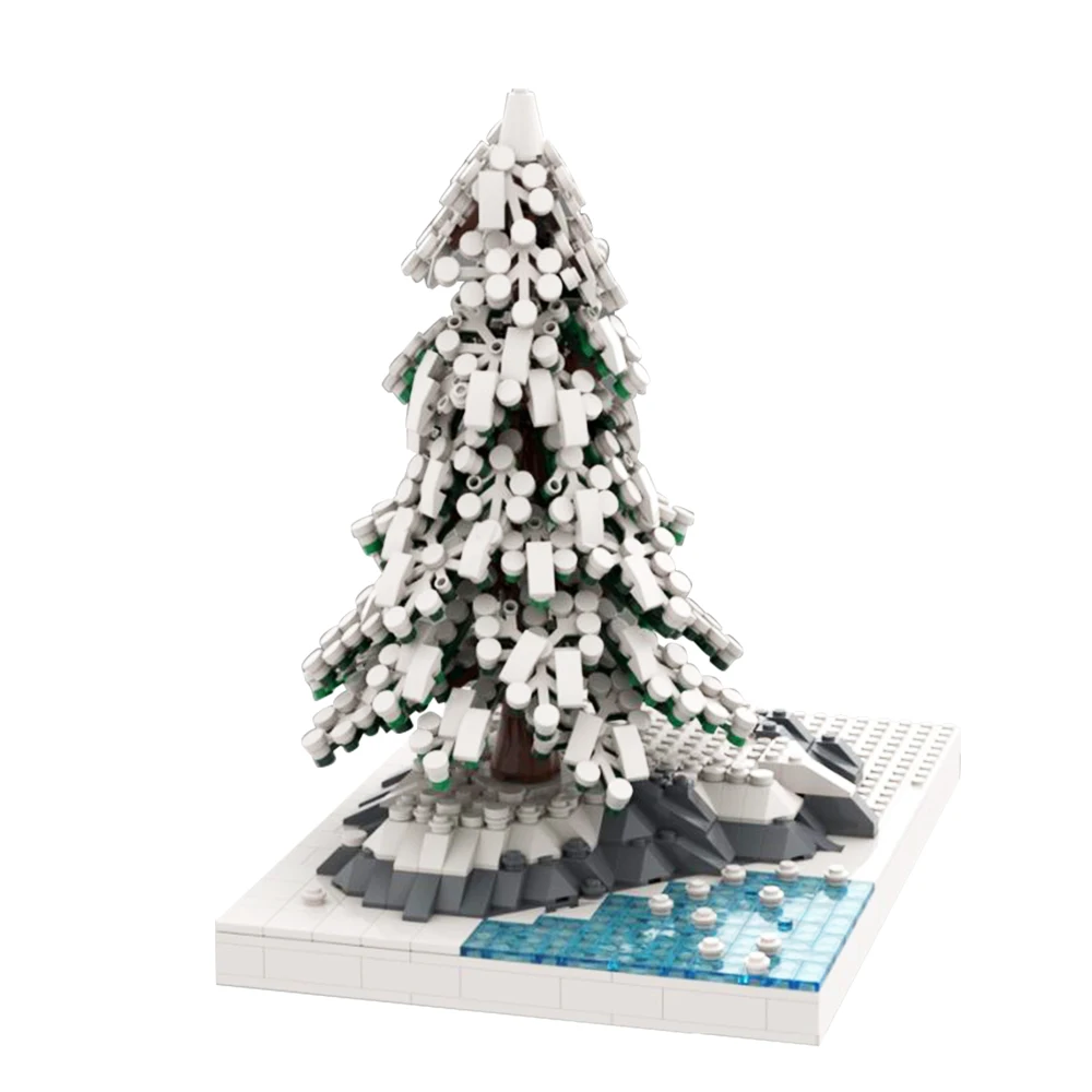 Moc Winter Fir Base Winter Fir Bricks Modello Pino Base Albero Di Pino Building Blocks Giocattoli Set Per Regalo Di Compleanno Juguetes