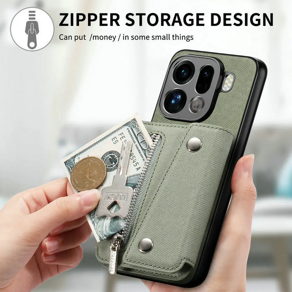 Luxury Detachable Leather Wallet Case with Magnetic Back