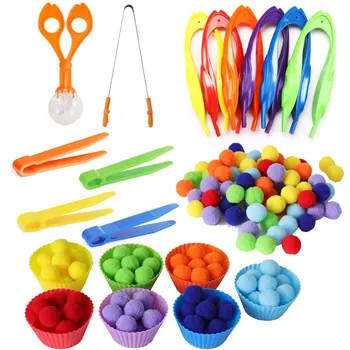 Counting Rainbow Pompoms 1