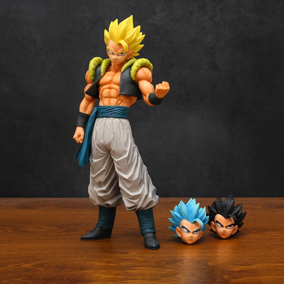 

DragonBall SSGSS Gogeta with Two Replaceable Heads Anime Figure PVC Comic Collection Statue Figurine Model Toys Gift