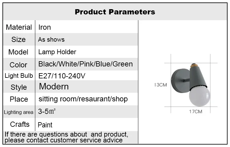 Description Picture 2 of itemModern Macaron Wall Lamp Iron Wood Mirror Light Bedside Bedroom Indoor Lighting E27 Light Bulb Retro LED Wall Light Nordic