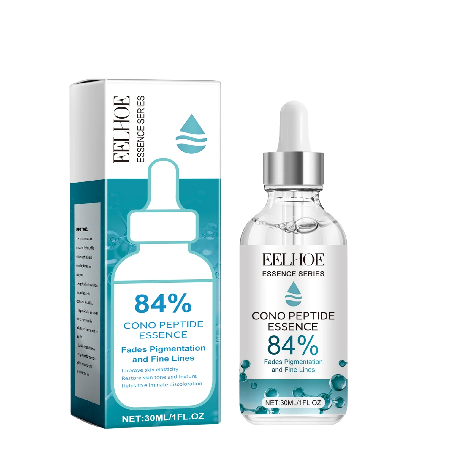 84% Cono Peptide Essence Fade Fine Lines Lighten Pigmentation Lift Firming Skin Moisturizing Hyaluronic Acid Facial Serum