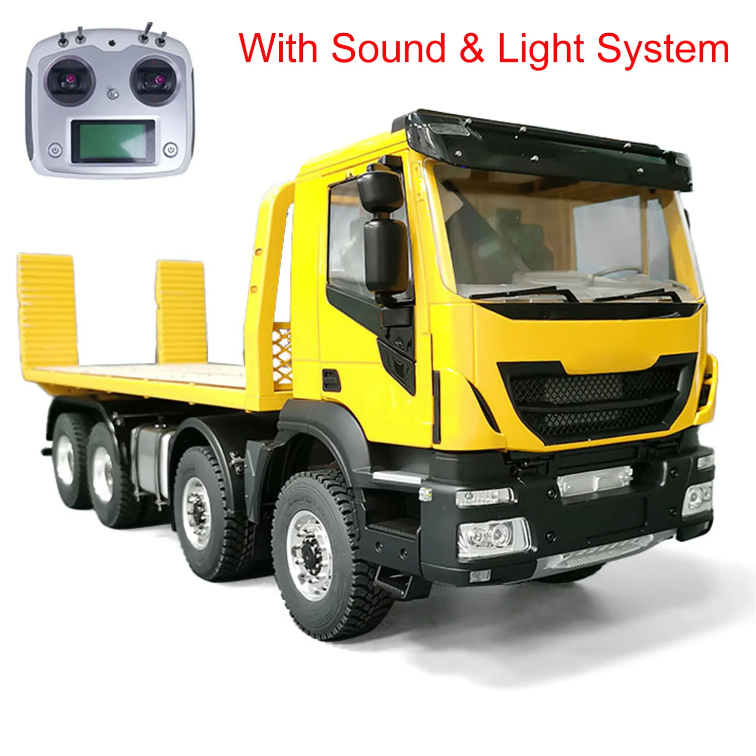 

1/14 RC Hydraulic Rescue Wrecker Truck 4 Axles FlySky I6S Remote Control 8x8 Vehicles W/ Sounds Lights Motor Servo Toys TH23196