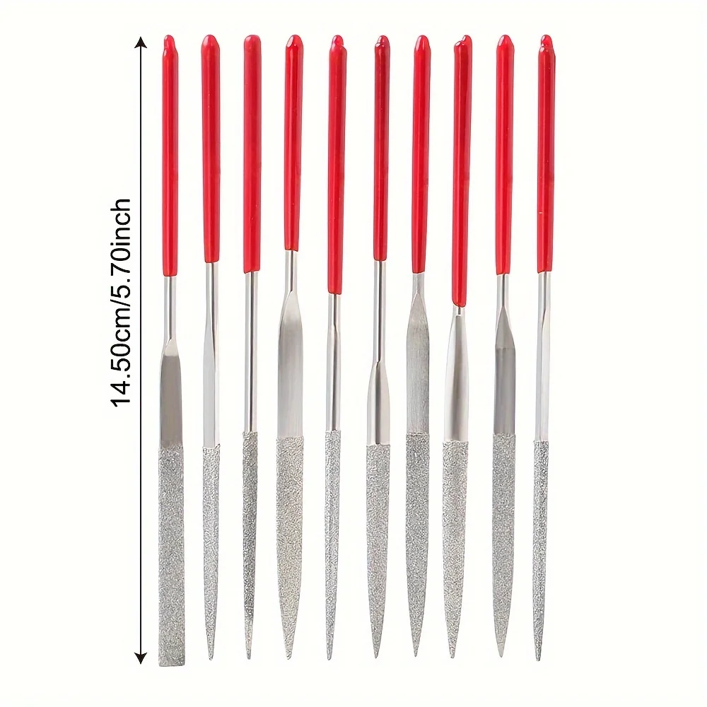 Needle File Set 10Pcs Diamond Needle File Set Jewelry Metal Wood Ceramic Glass Stone Craft Sharping Working Hand Carving Tool