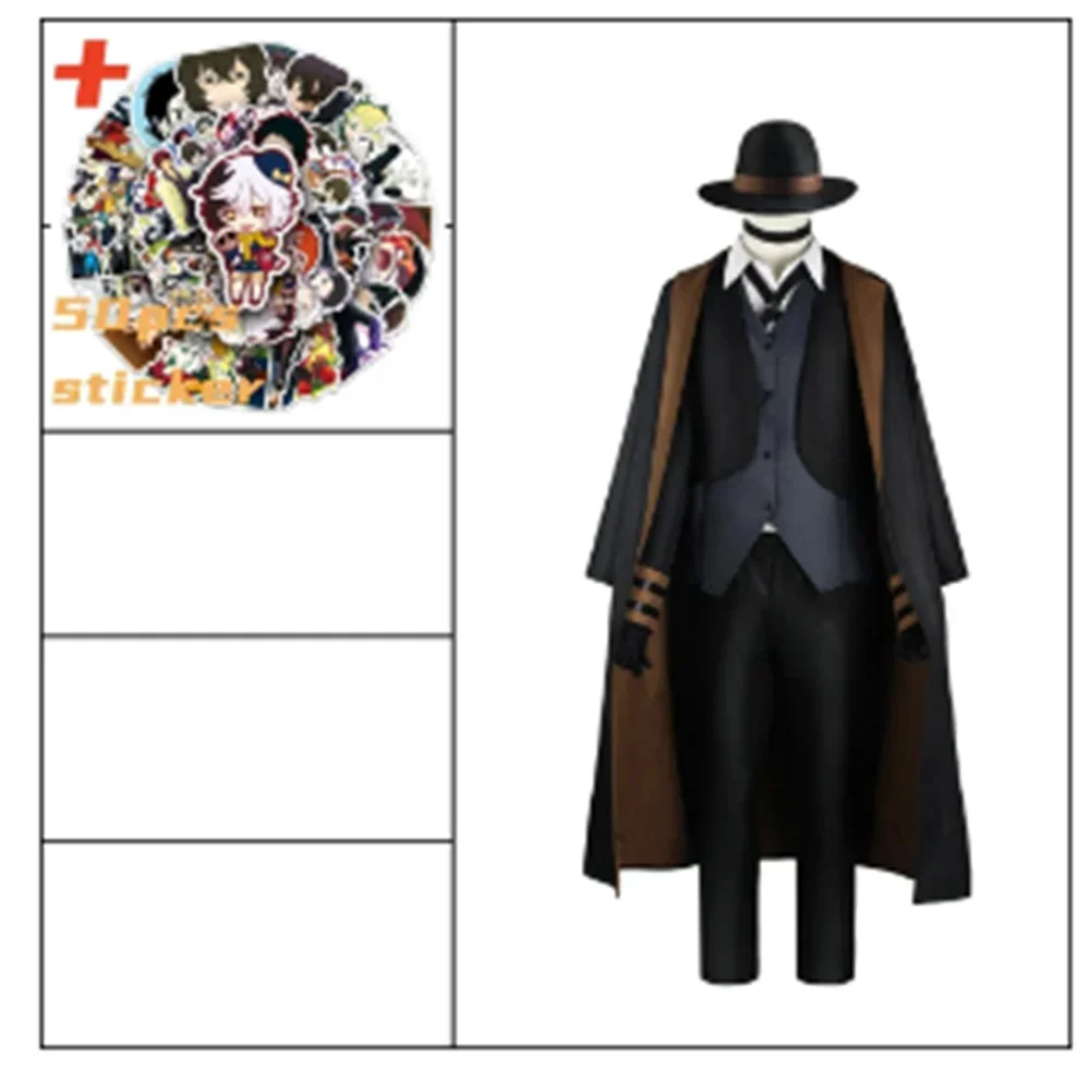 thumbnail image 1 of Disfraz de Nakahara Chuuya para cosplay, sombrero, uniforme, gabardina, pantalones, ropa de anime, 1 of 5